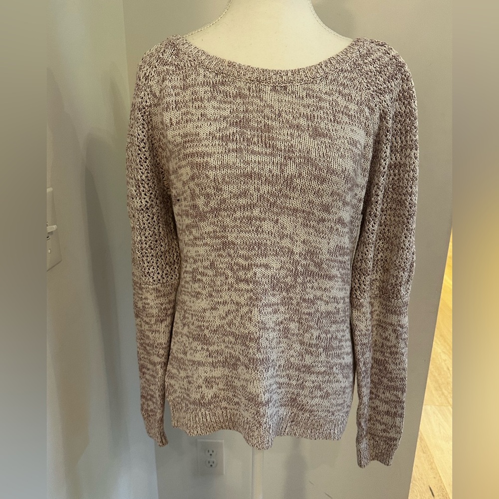 New York & Company Crew Neck Sweater with Marled Knit